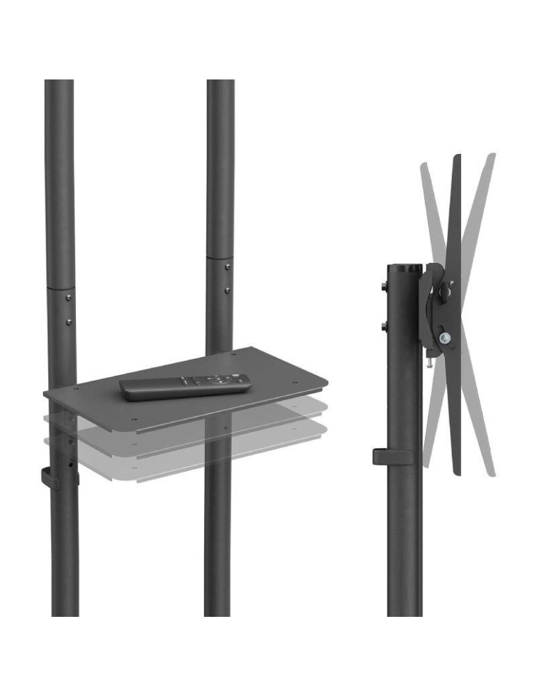 Soporte de Suelo Inclinable con Ruedas Aisens FT70TE-333 para TV 37"-70"/ hasta 45kg