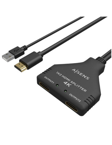 Cable Duplicador HDMI 4K Aisens A123-0654/ 2x HDMI Hembra - HDMI Macho - USB Macho/ 30cm/ Negro 2