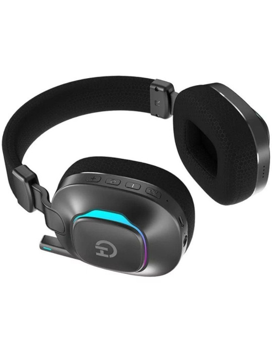 Auriculares Gaming Inalámbricos con Micrófono Hiditec Vortex ARGB/ Jack 3.5/ Bluetooth/ Negros