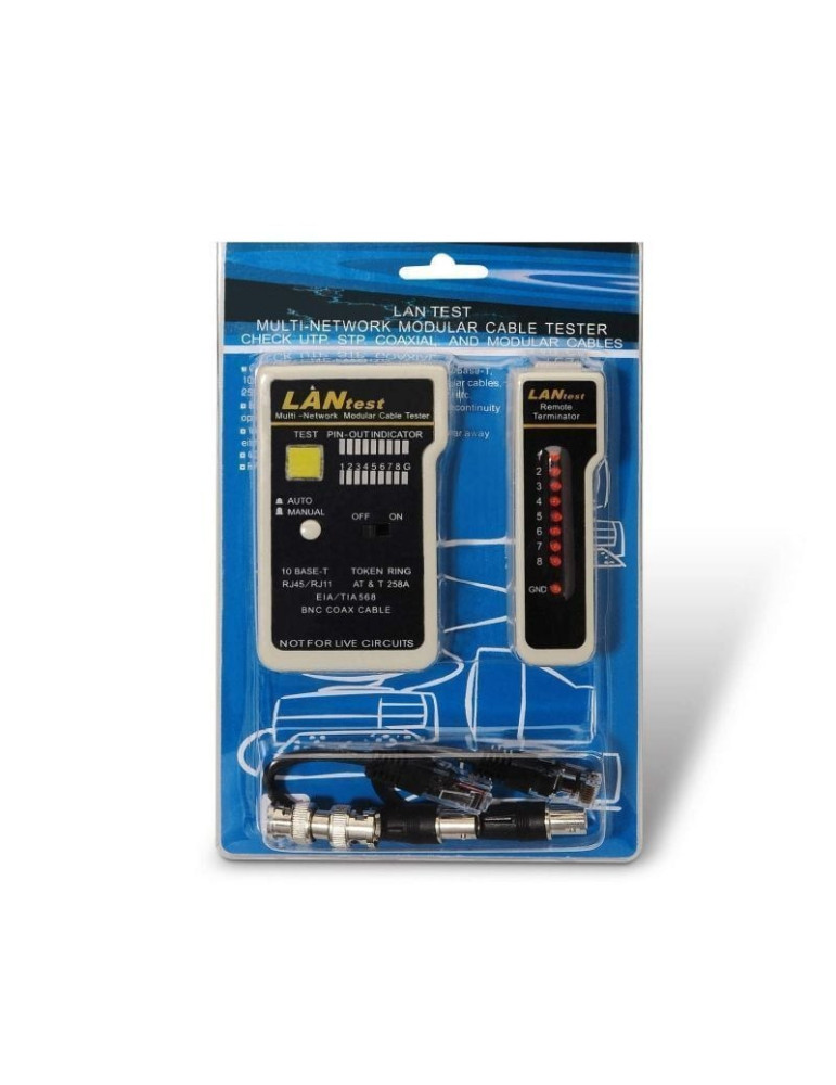 Tester Aisens A142-0314 para RJ11-RJ12-RJ45/ Coaxial