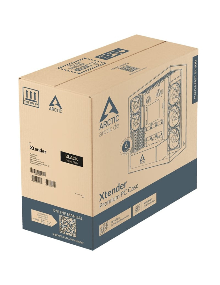 Caja Gaming Torre Arctic Xtender VG Black (Cristal tintado)