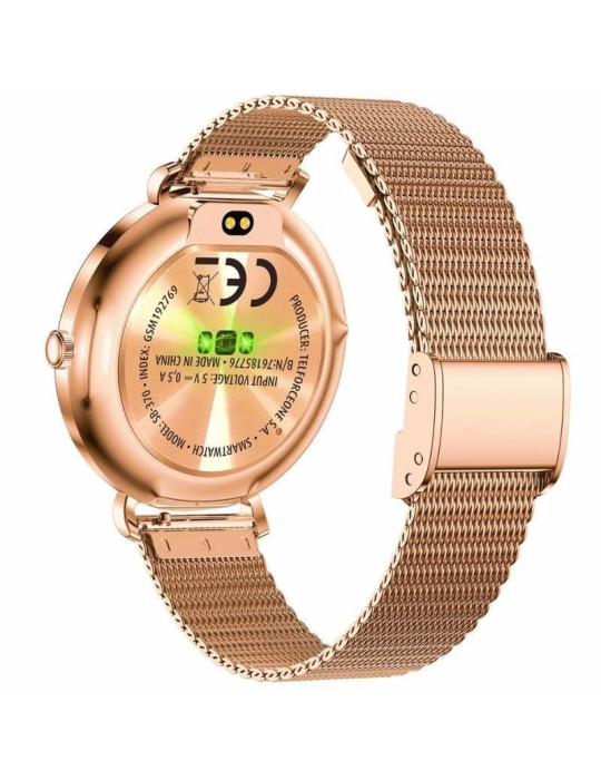 Forever Smartwatch Lucca SB-370/ Notificaciones/ Frecuencia Cardiaca/ Oro Rosa/ Incluye Correa Moteada