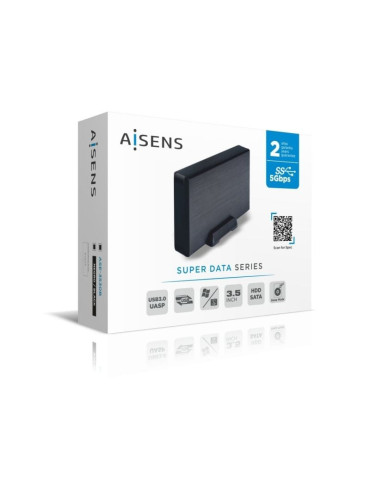 Caja Externa para Disco Duro de 3.5" Aisens ASE-3530B/ USB 3.1 2
