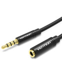 Cable Estéreo Vention BHBBI/ Jack 3.5 Macho - Jack 3.5 Hembra/ 3m/ Negro
