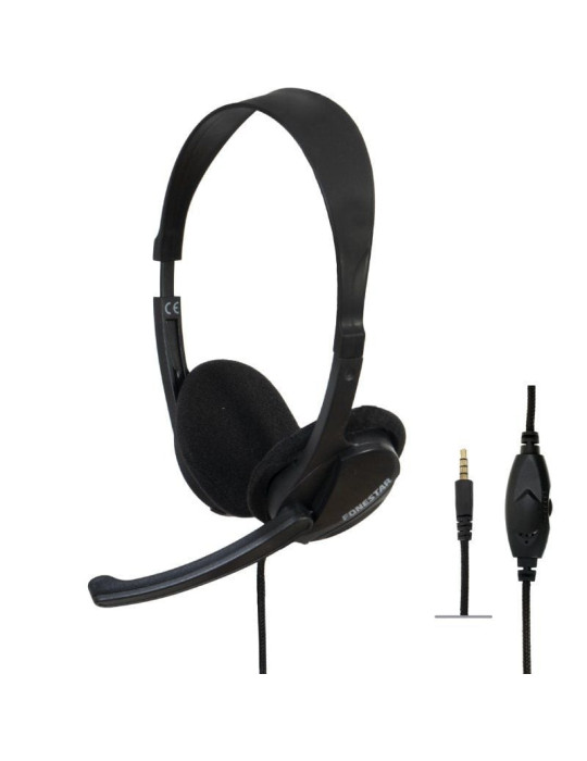 Auriculares Fonestar HOME-35 con Micrófono/ Jack 3.5/ Negros