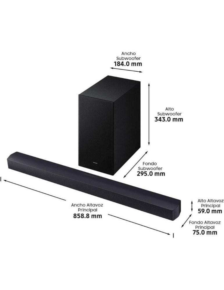 Barra de Sonido con Bluetooth Samsung B450F Serie B 2.1 2025/ 2.1