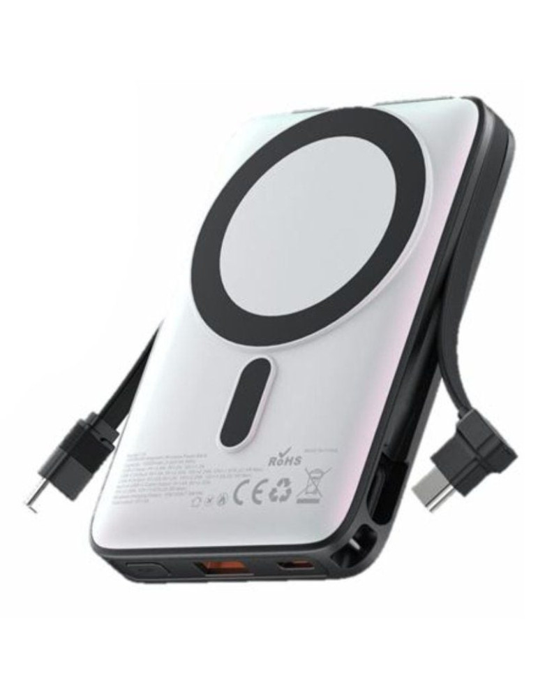 Powerbank 10000mAh Vention I16W0/ 22.5W/ Wireless/ Blanca