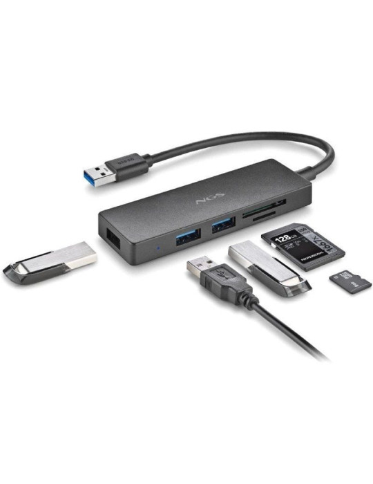 Hub USB NGS IHUB READER/ 3xUSB 3.0/ 1xLector de Tarjetas