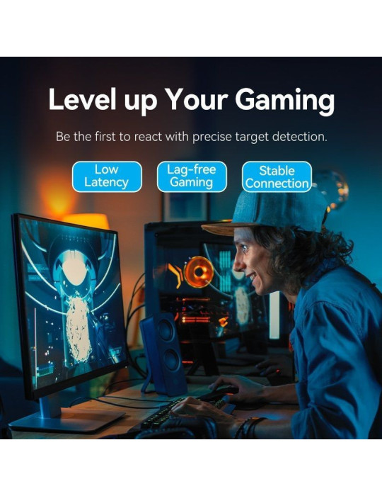 Cable de Red RJ45 UTP 26AWG Vention IKKBJ Cat.8/ Gaming/ 5m/ Negro