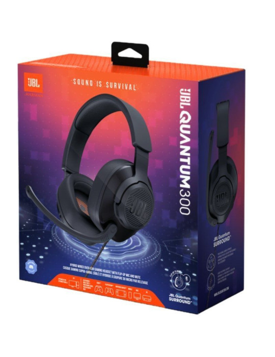 Auriculares Gaming con Micrófono JBL Quantum 300/ Jack 3.5/ Negros