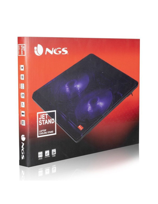 Soporte Refrigerante NGS Cooler Jetstand para Portátiles hasta 15.6"/ Iluminación LED