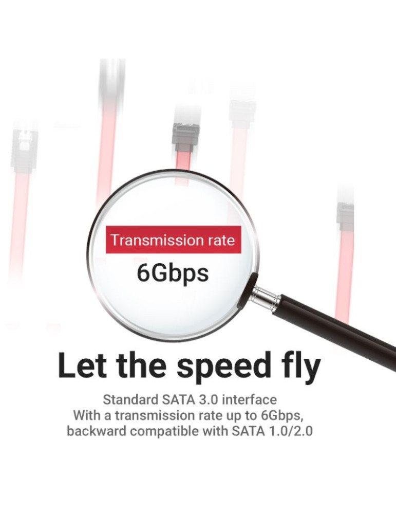 Cable SATA Vention KDDRD/ SATA Hembra - SATA Hembra/ 50cm/ Rojo