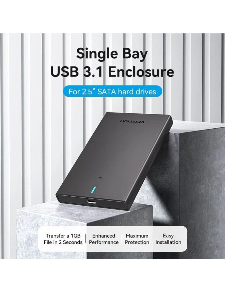 Caja Externa para Disco Duro de 2.5" Vention KPBB0/ USB 3.1/ Sin tornillos