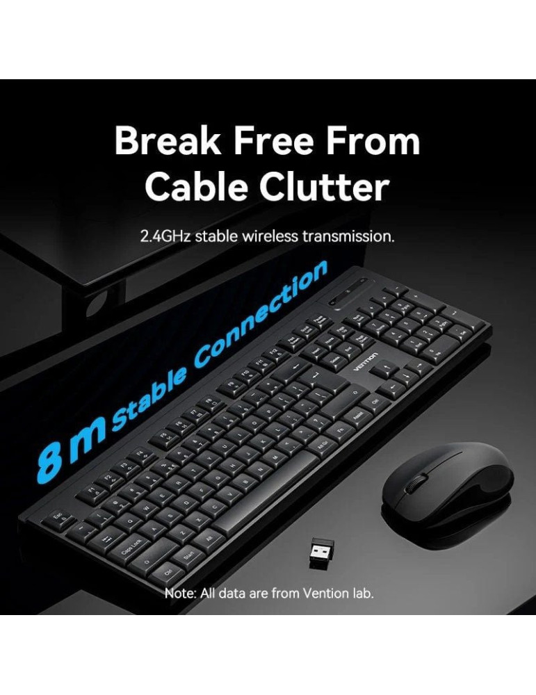 Teclado y Ratón Inalámbricos Vention Combo KTZB0-EN/ Inglés