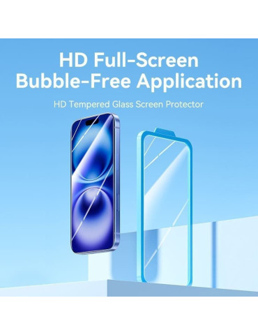 Protector de Pantalla de Cristal Templado Vention KUNTCB-20 para iPhone 16 Pro + Herramienta de Instalación 2