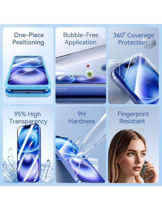 Protector de Pantalla de Cristal Templado Vention KUNTCD-40 para iPhone 16 Pro Max + Herramienta de Instalación