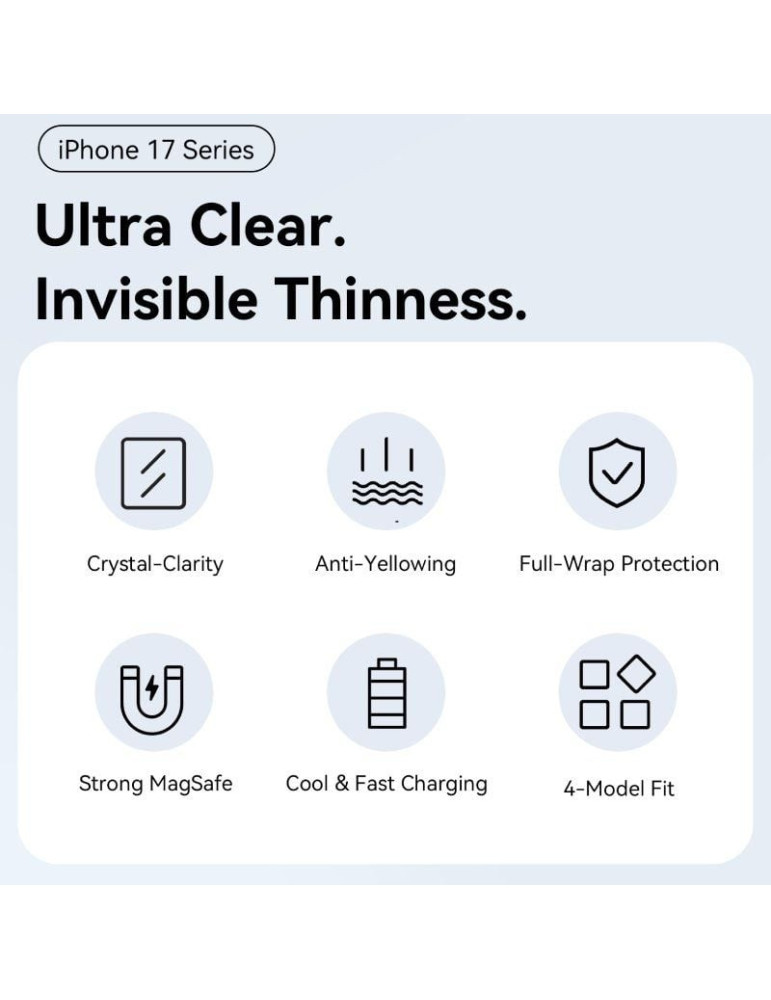 Funda Dura con Magsafe Vention Concise Impact KVBTCB-30/ Compatible con iPhone 17 Pro/ Transparente