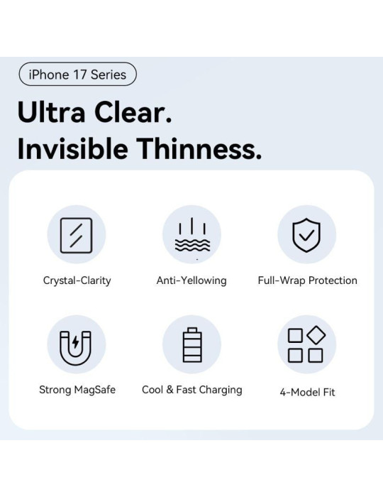 Funda Dura con Magsafe Vention Concise Impact KVBTCD-40/ Compatible con iPhone 17 Pro Max/ Transparente