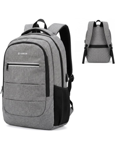 Mochila Subblim City Plus 26L Backpack para Portátiles hasta 16"/ Puerto USB/ Repelente al agua/ Reflectante/ Cinta para Trolley