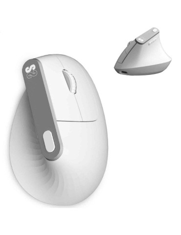 Ratón Vertical Inalámbrico Subblim Nature Vertical Ergo Dual Battery/ Batería Recargable/ Hasta 4000 DPI/ Blanco