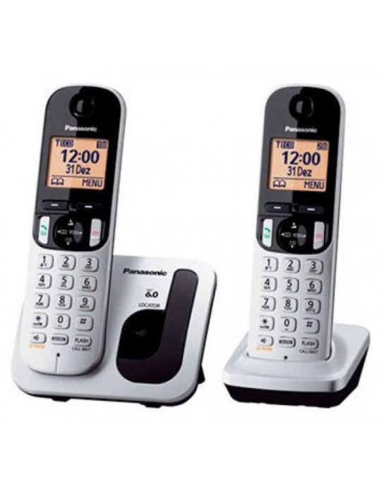 Teléfono Inalámbrico Panasonic KX-TGC212PL/ Pack DUO/ Plata