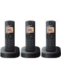 Teléfono Inalámbrico Panasonic KX-TGC313SP/ Pack TRÍO/ Negro