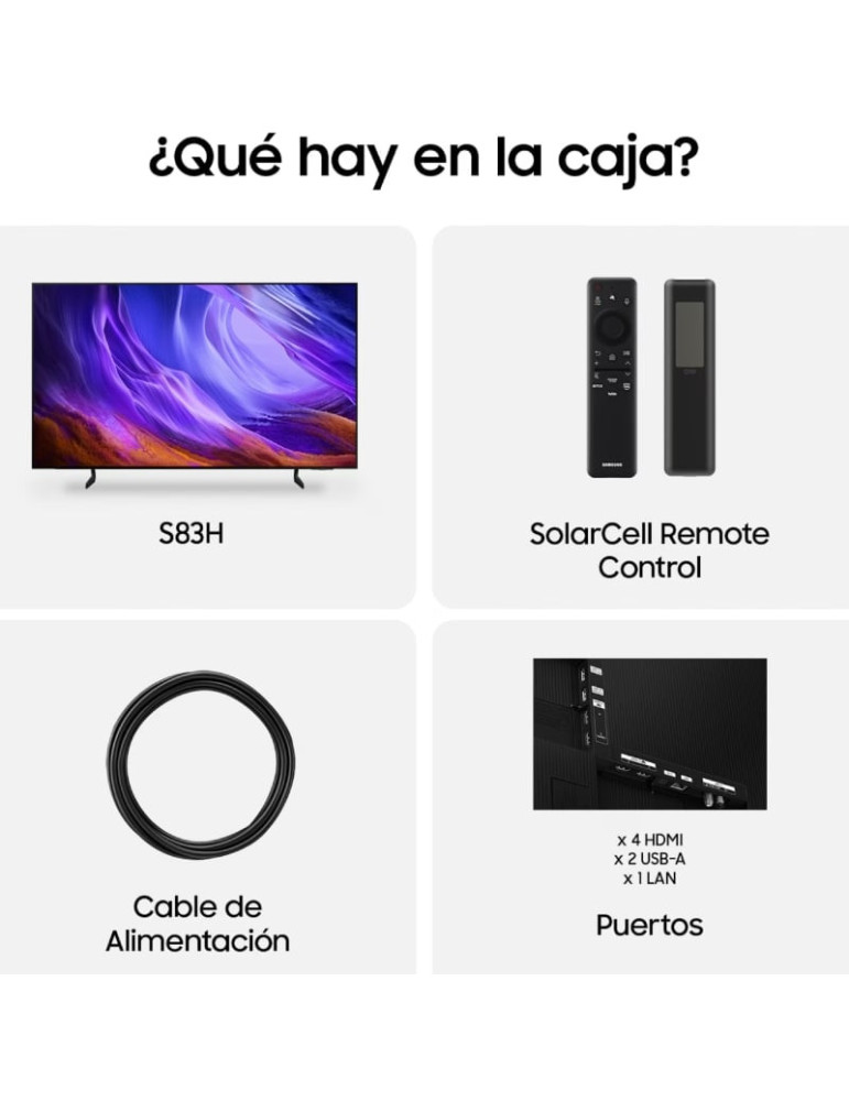 Televisor Samsung OLED S83H TQ55S83HAE 55"/ Ultra HD 4K/ Smart TV/ WiFi