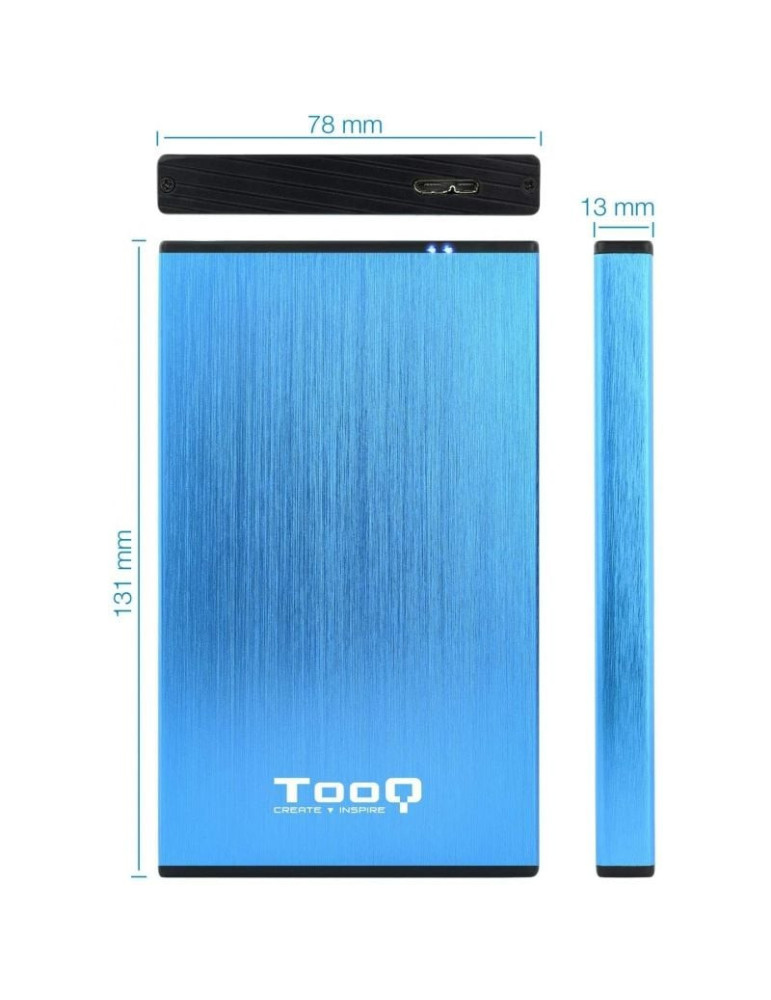 Caja Externa para Disco Duro de 2.5" TooQ TQE-2527BL/ USB 3.1
