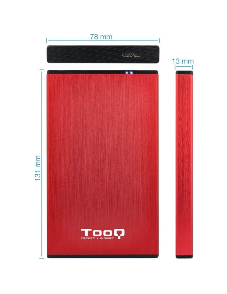 Caja Externa para Disco Duro de 2.5" TooQ TQE-2527R/ USB 3.1