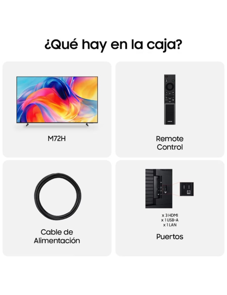 Televisor Samsung M72H TU65M72HAU 65"/ UltraHD 4K/ Smart TV/ WiFi