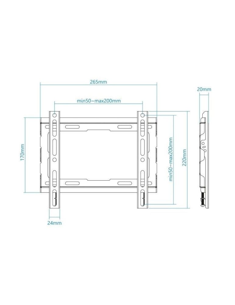 Soporte de Pared Fijo TooQ LP1043F-B para TV de 23-43"/ hasta 45kg