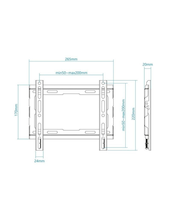 Soporte de Pared Fijo TooQ LP1043F-B para TV de 23-43"/ hasta 45kg