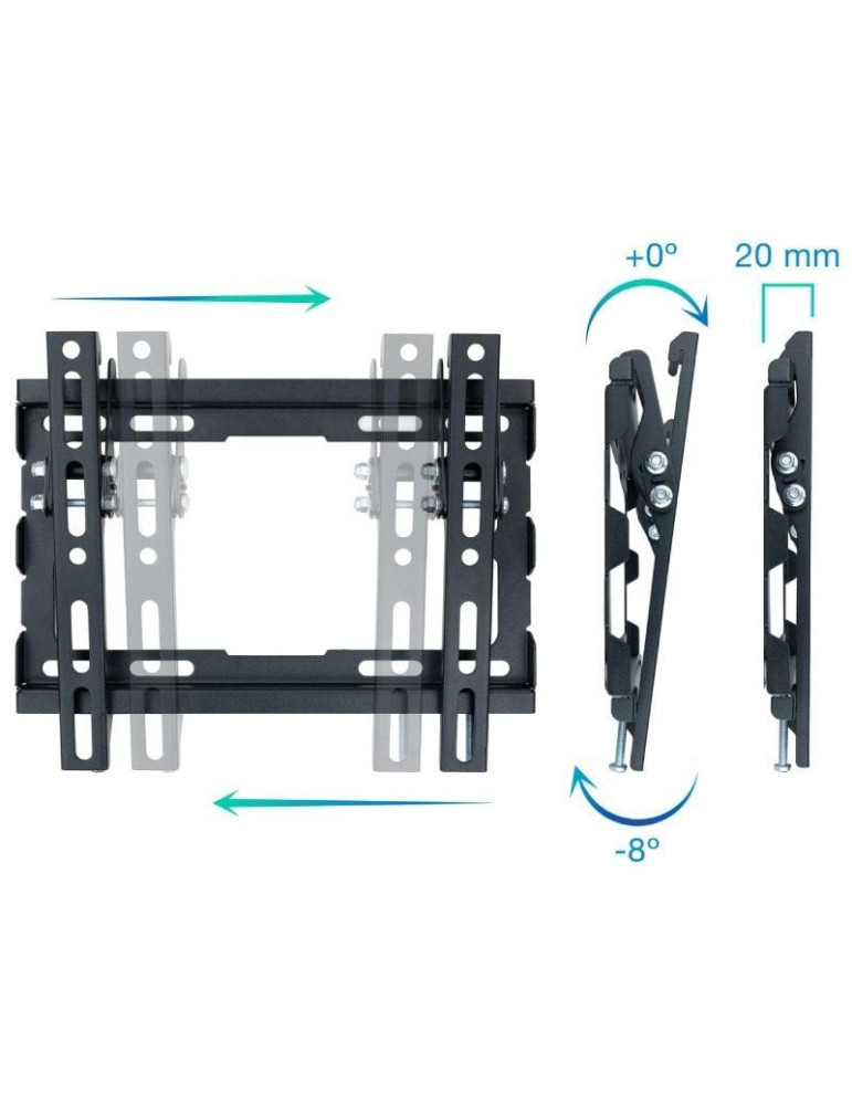 Soporte de Pared Inclinable TooQ LP1044T-B para TV de 23-43"/ hasta 45kg