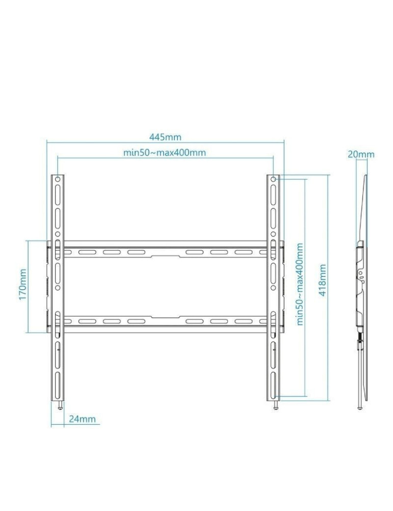 Soporte de Pared Fijo TooQ LP1070F-B para TV de 32-70"/ hasta 45kg