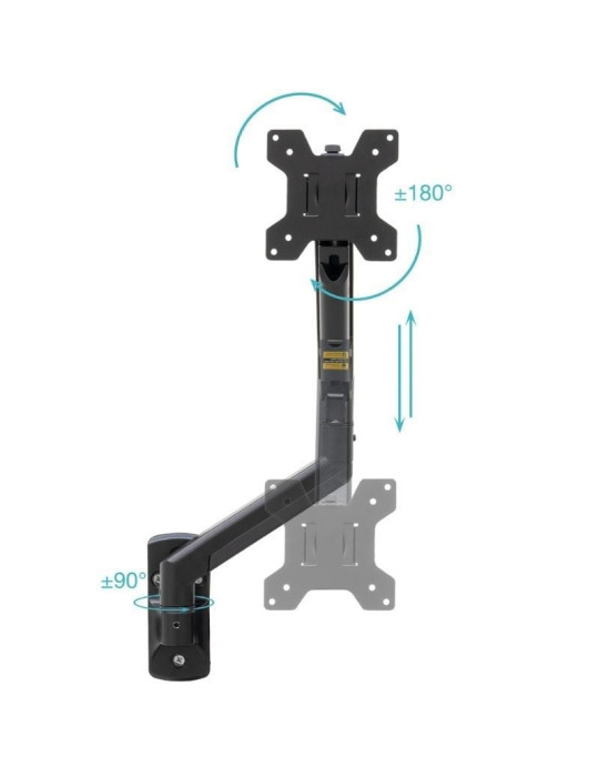 Soporte de Pared para Monitor TooQ LP1334TNR-B/ Giratorio/ Inclinable/ Rotatorio/ hasta 10kg