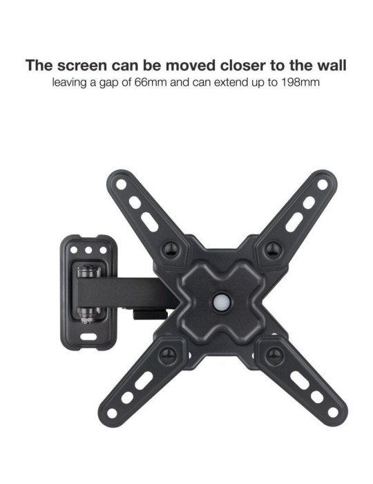 Soporte de Pared Extensible/ Giratorio/ Inclinable TooQ LP1343TN-B para TV de 13-43"/ hasta 20kg