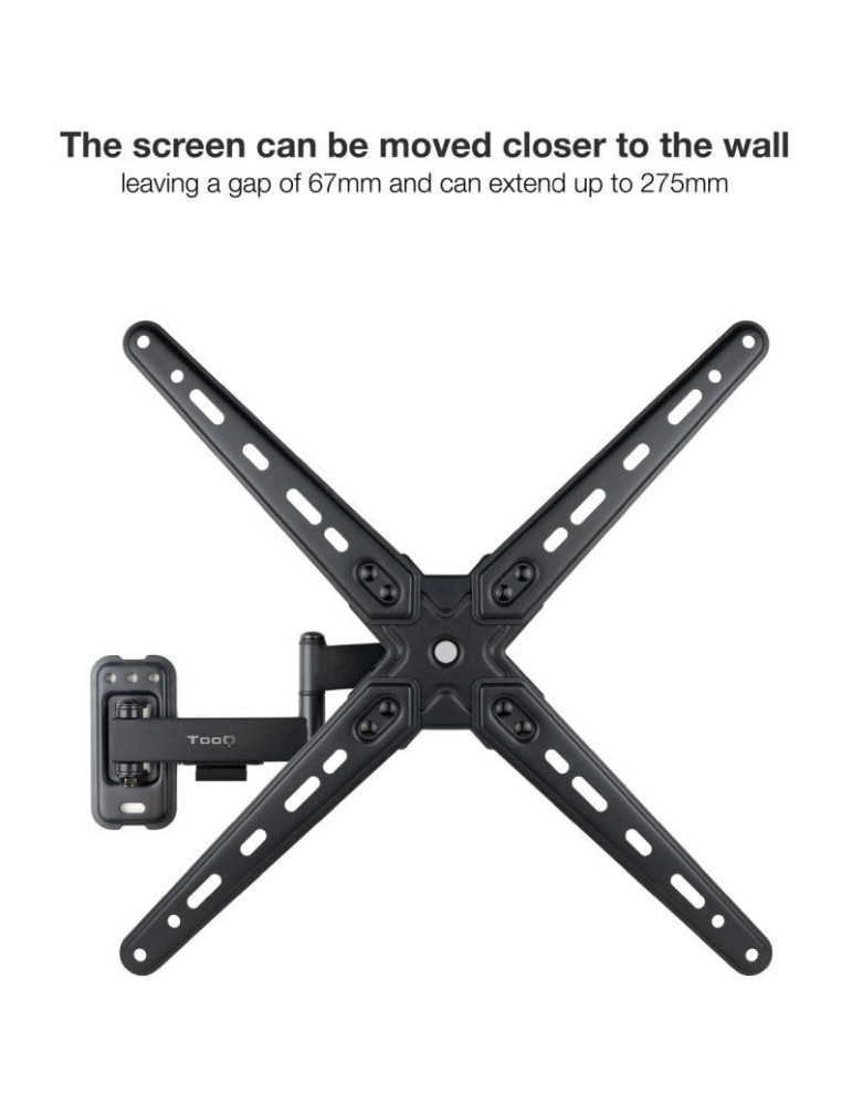 Soporte de Pared Extensible/ Giratorio/ Inclinable TooQ LP1356TN-B para TV de 13-55"/ hasta 25kg