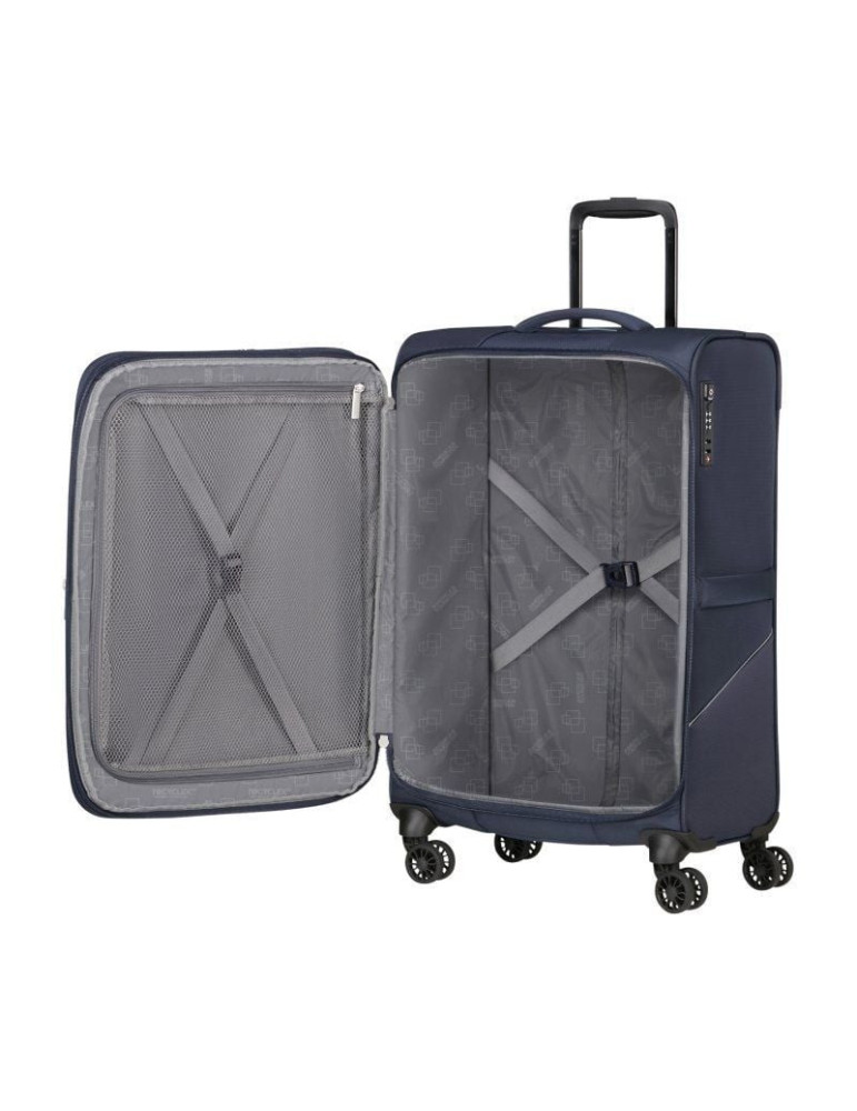 Maleta Mediana American Tourister SummerRide Spinner 69cm/ 69x43x29cm/ 4 Ruedas/ Azul Marino
