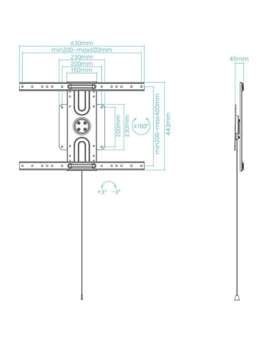 Soporte de Pared Giratorio/ Inclinable/ Nivelable TooQ LP3780F-R para TV de 37-80"/ hasta 50kg