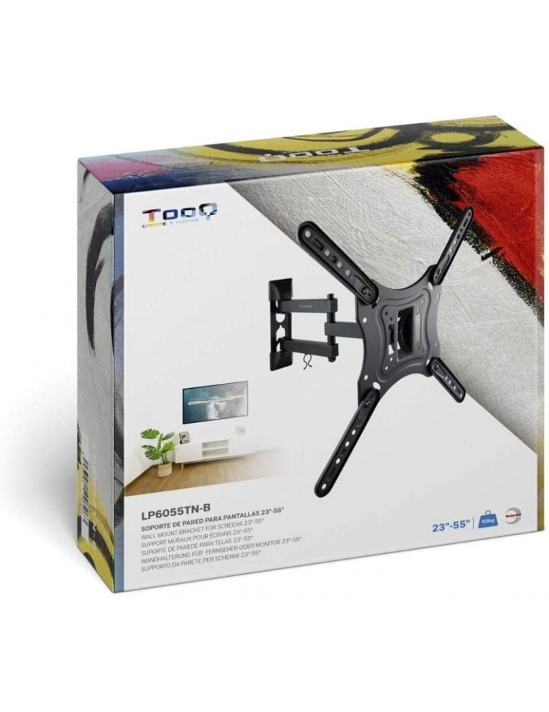 Soporte de Pared Orientable / Inclinable TooQ LP6055TN-B para TV de 23-55"/ hasta 30kg