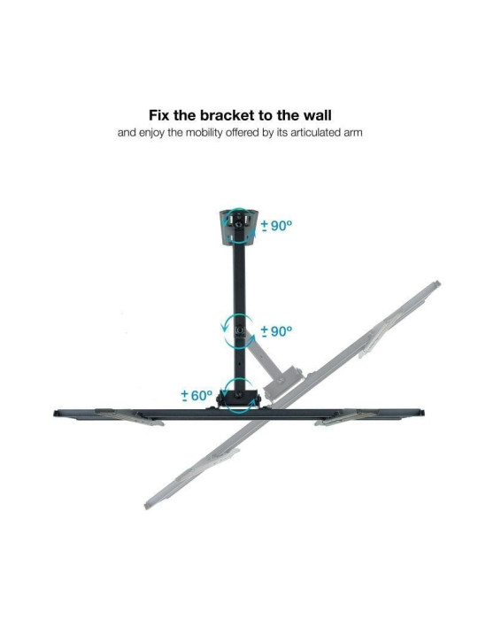 Soporte de Pared Giratorio/ Inclinable/ Nivelable TooQ LP7863TN-B para TV de 37-70"/ hasta 35kg