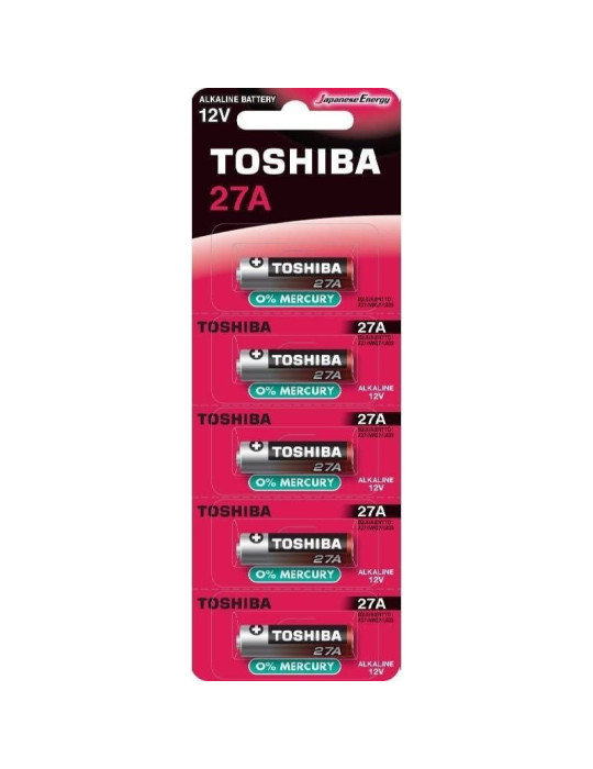 Pack de 5 Pilas 12V Toshiba 27A/ 12V/ Alcalinas