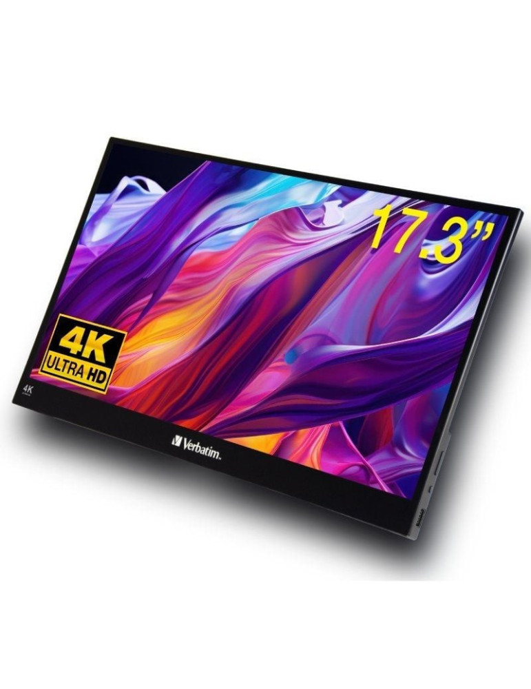 Monitor Portátil Táctil Verbatim PMT-17-4K 17.3"/ 4K/ Multimedia/ Negro