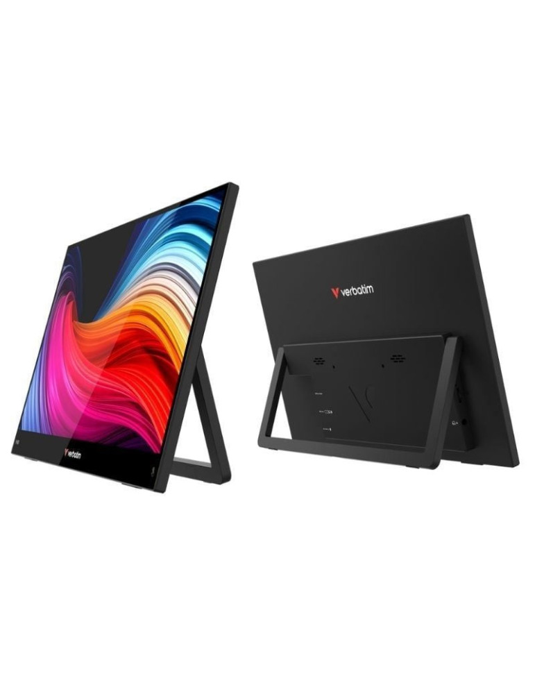 Monitor Portátil Táctil Verbatim Touch Light 15.6"/ Full HD/ Multimedia/ Negro