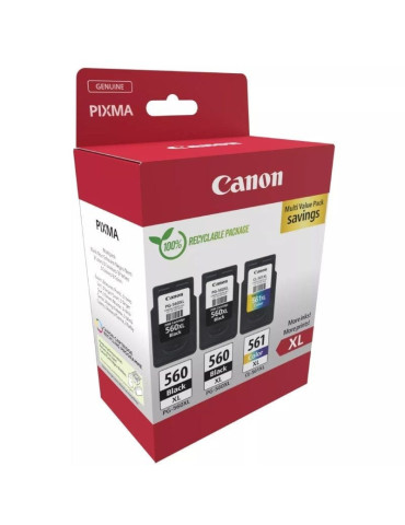 Cartucho de Tinta Original Canon PG-560XL + CL-561XL Multipack Alta Capacidad/ 2x Negro/ Tricolor 2