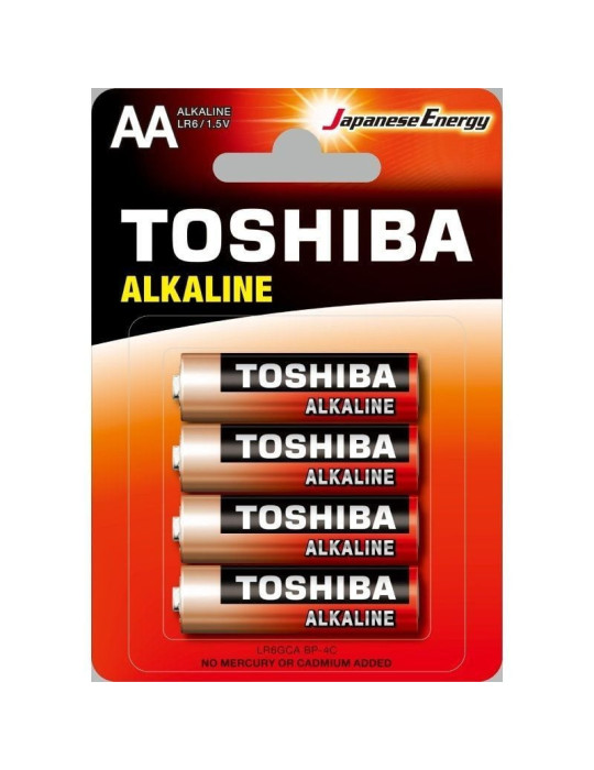 Pack de 4 Pilas AA Toshiba Alkaline LR6/ 1.5V/ Alcalinas