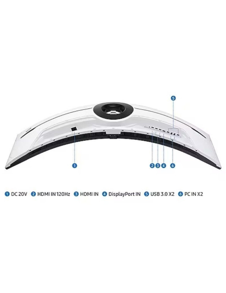 Monitor Gaming Ultrapanorámico Curvo Samsung Odyssey Neo G9 S57CG952NU 57"/ Dual UHD/ 1ms/ 240Hz/ VA/ Regulable en altura/ Blanc