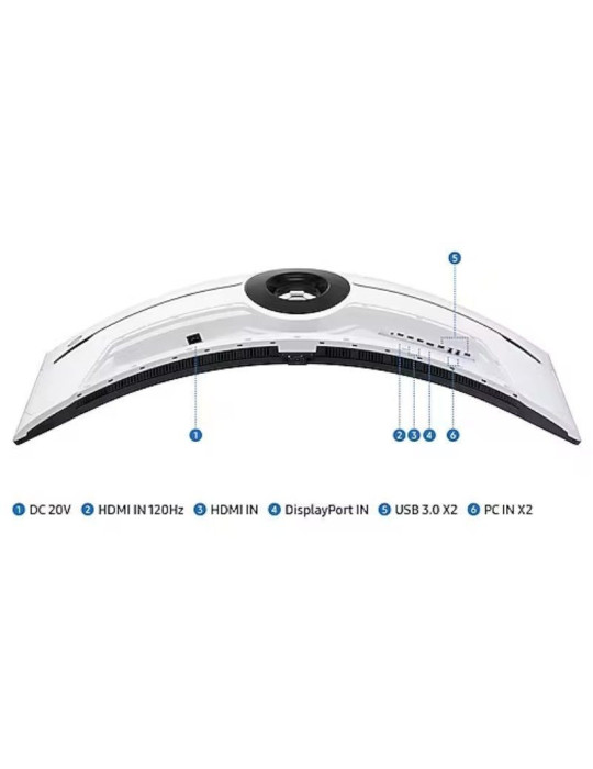 Monitor Gaming Ultrapanorámico Curvo Samsung Odyssey Neo G9 S57CG952NU 57"/ Dual UHD/ 1ms/ 240Hz/ VA/ Regulable en altura/ Blanc