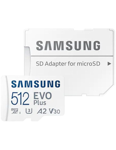 Tarjeta de Memoria Samsung EVO Plus 2023 512GB microSD XC con Adaptador/ Clase 10/ 160MBs