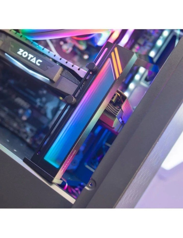 Soporte para Tarjeta Gráfica ARGB Mars Gaming MCA-GCB/ Compatibilidad Universal/ Negro